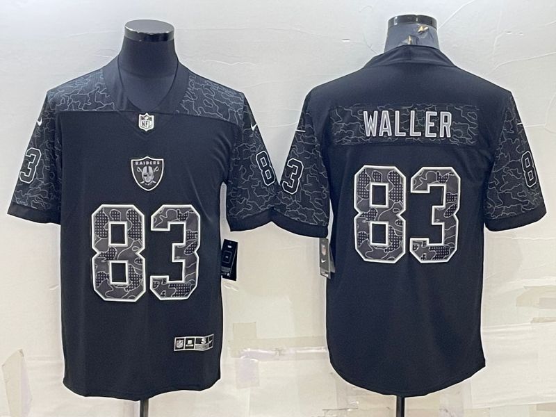 Men Oakland Raiders #83 Waller Black Reflector 2022 Nike Limited NFL Jersey